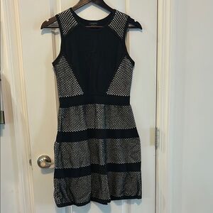 Ann Taylor Black and White Sleeveless Fit Flare Cocktail Dress